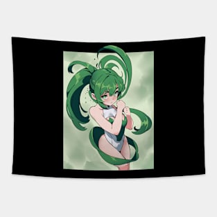 Anime Girl Flora Tapestry