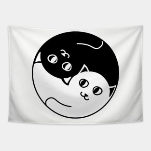 Yin and Yang Cats Tapestry