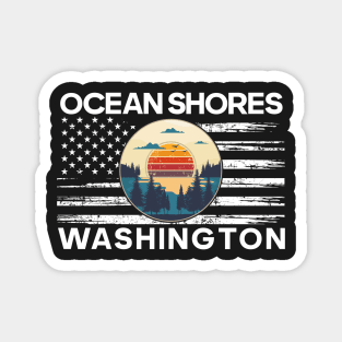 OCEAN SHORES WASHINGTON US FLAG Magnet