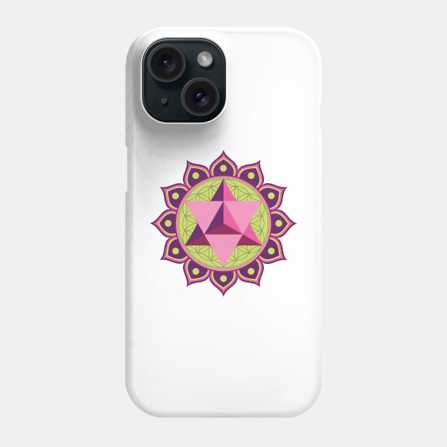 Merkaba with Flower of Life Phone Case by GalacticMantra