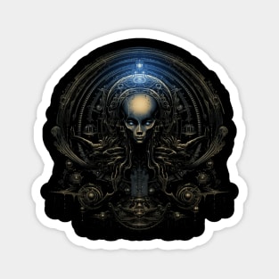 Humanesque Extraterrestrial Giger Style Magnet