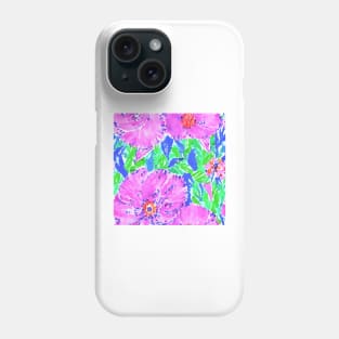 Seamless blue, green and pink watercolor Phone Case