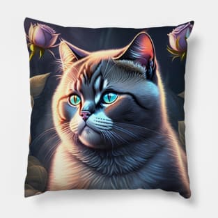 Black British Shorthair Kitty Pillow