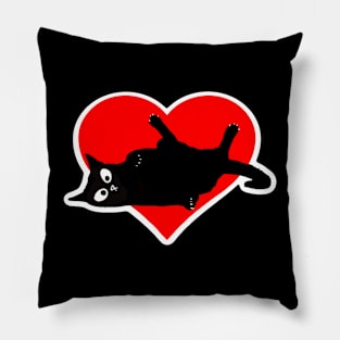 Love Cat Heart Pillow