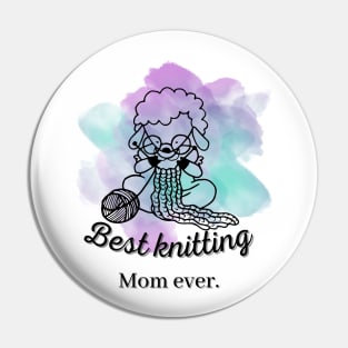 Homage To The Best Knitting Mom Ever Sticker Pin