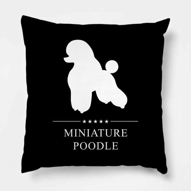 Miniature Poodle Dog White Silhouette Pillow by millersye