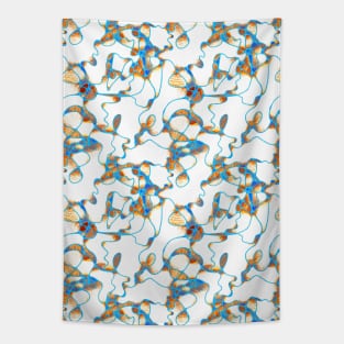 Between Blue Lines design Tapestry