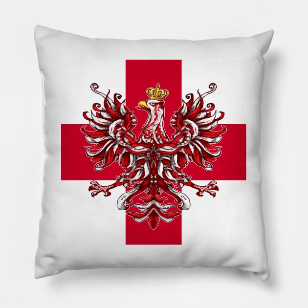 Polish Eagle Cross Pillow by biggeek