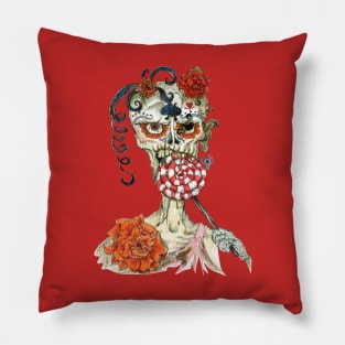 Zombie Sugar Skull Pillow