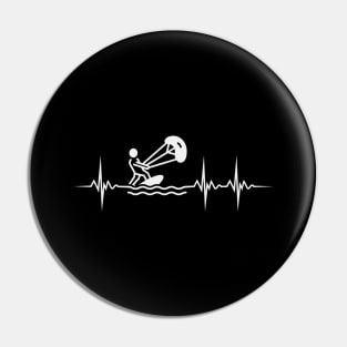 Kitesurfing Pulse Kitesurfer Heartbeat Kiting Pin