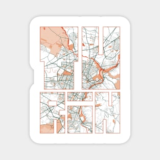 Turin, Piedmont, Italy City Map Typography - Bohemian Magnet