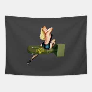 Pin-up atomic blonde girl Tapestry