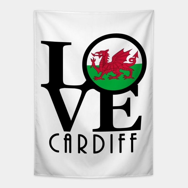 LOVE Cardiff Wales Tapestry by UnitedKingdom