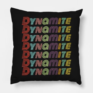 Dynamite - Groovy Abstract Colorful Lettering Pillow