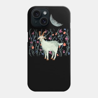 Funny goat among the flowers Phone Case