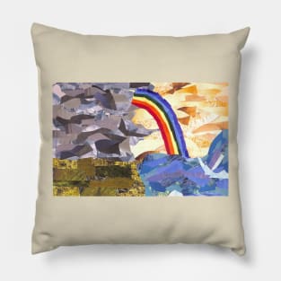 A Rainbow as the Rain Goes Away Pillow