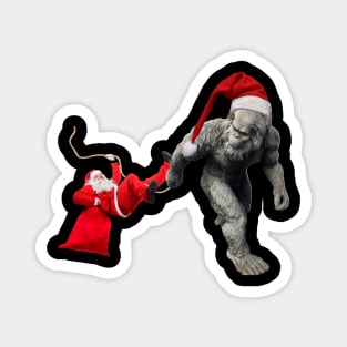 Sasquatch Catches Santa Magnet