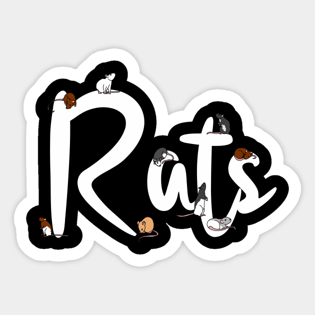 Pet Rats Lettering - Rat - Sticker | TeePublic
