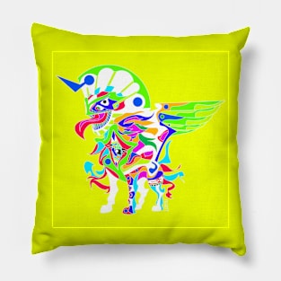 monster sphinx ecopop geometry colored kaiju art Pillow