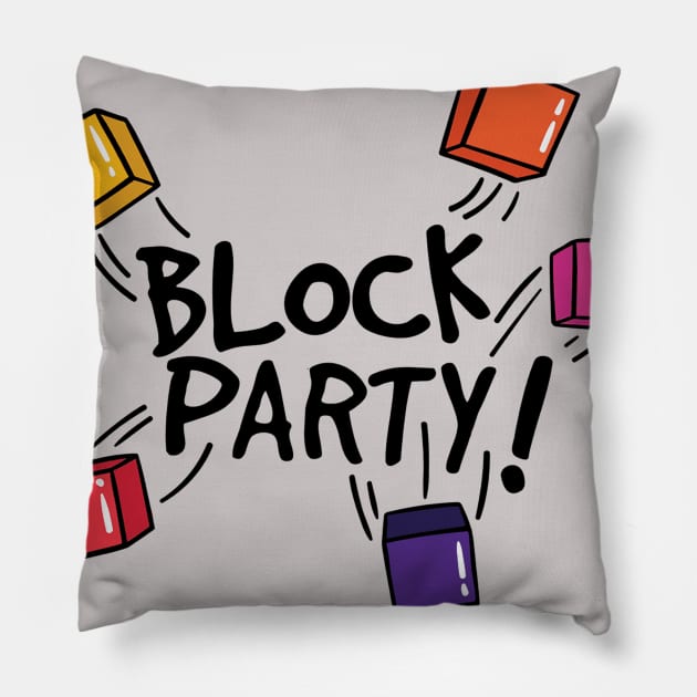 Block Party | Black Pillow by SparkleArt