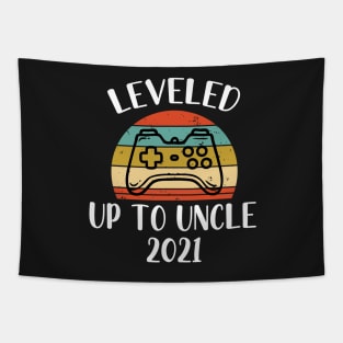 Leveled Up To Uncle 2021 - Pregnancy Announcement New Uncle Retro - Funny Maternity Gift For Gamer Lover Tapestry