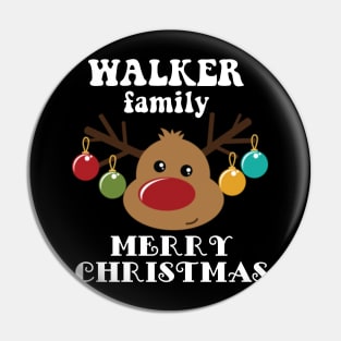 Family Christmas - Merry Christmas WALKER family, Family Christmas Reindeer T-shirt, Pjama T-shirt Pin