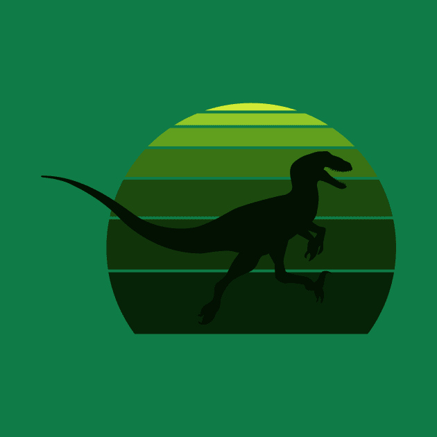 Raptor Retro 80's Design Green The Isle by FalconArt