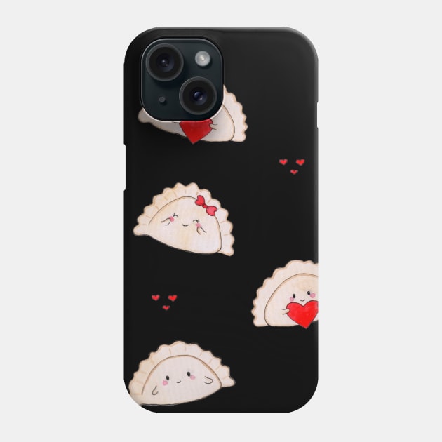 Pierogi dumplings cute valentine's polish food Phone Case by LittleBlueFawn