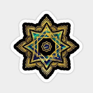 Golden Decorative Star of Lakshmi - Ashthalakshmi Magnet