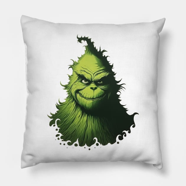 grinch Pillow by piratesnow