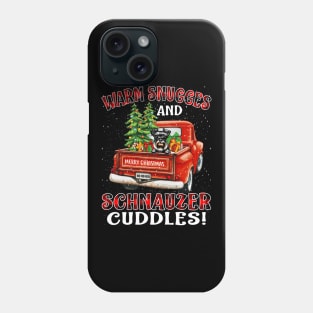 Warm Snuggles And Schnauzer Cuddles Truck Tree Christmas Gift Phone Case