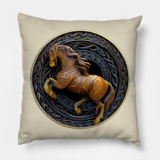 Celtic Style Animal 03 Horse Pillow