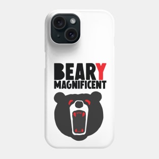 Beary Magnificient Bear Fierce Face Brave Strong Character Fighter Black Red Eye Fang Phone Case