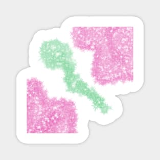 Pink green glitter sparkle art design Magnet