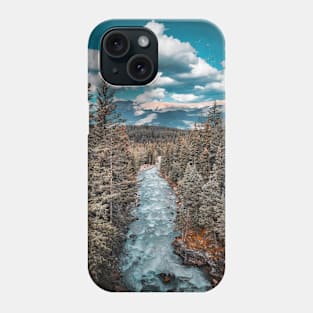 Jasper National Park River Flowing Towards the Mountains V3 Phone Case