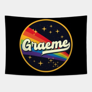 Graeme // Rainbow In Space Vintage Style Tapestry