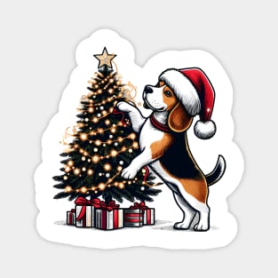 Beagle Dog Christmas Magnet