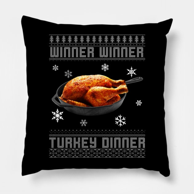 Winner Turkey Dinner PUBG Christmas Knit Pattern Pillow by Bevatron