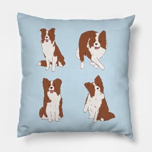 Brown border collie pack Pillow