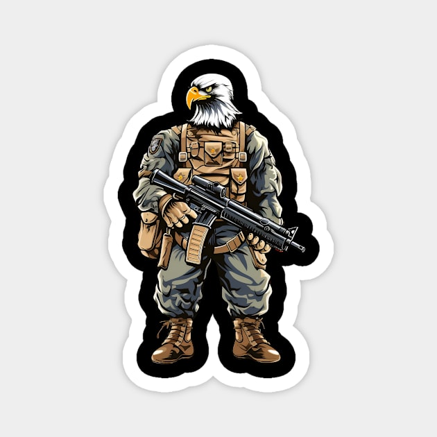 eagle soldier isolated on white Magnet by javierparra