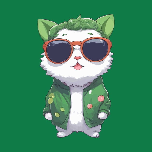 Kawaii Vegan Cat by Rishirt