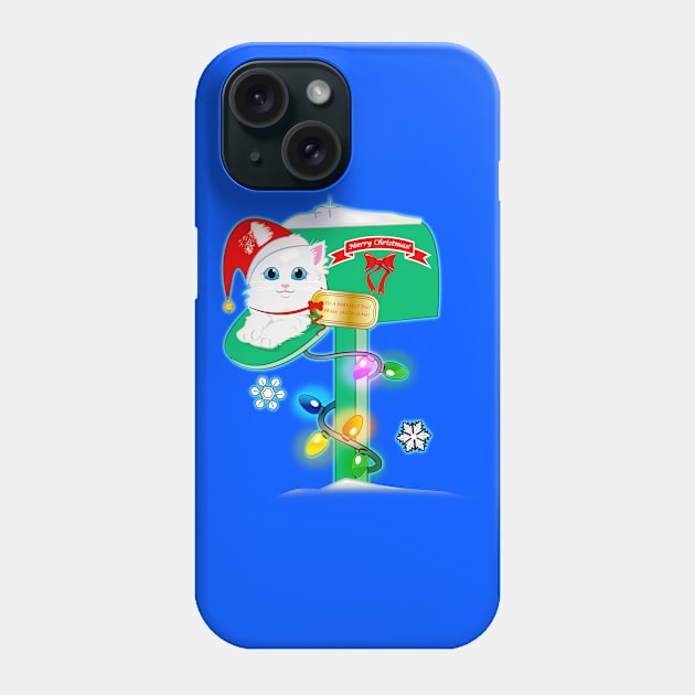 Cute Holiday Kitten in a Mailbox Phone Case by PenguinCornerStore