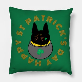 St Patrick’s Day Shamrock Cat Pillow