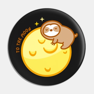 Cute To the Moon Cryptocurrency Sloth Pin