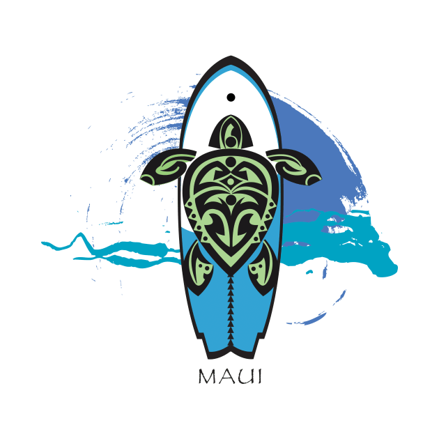 Tribal Turtle Tattoo Surf's Up / Maui by srwdesign