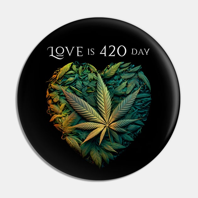 Love is 420 Day: Stay Trippy Hippie on a Dark Background Pin by Puff Sumo