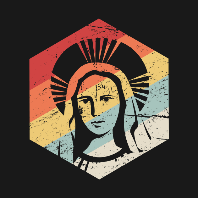 Retro Virgin Mary Icon | Catholic Design by MeatMan