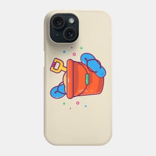 Bucket Sand With Sandals Cartoon Phone Case