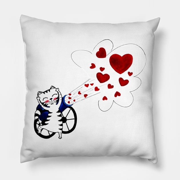 Yuna Cat | Spreading Love, Not War Pillow by MiracelArt