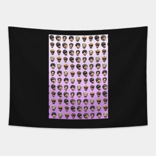 BTS (Bangtan Sonyeondan) FUNNY DERP FACES GRADIENT PINK Tapestry